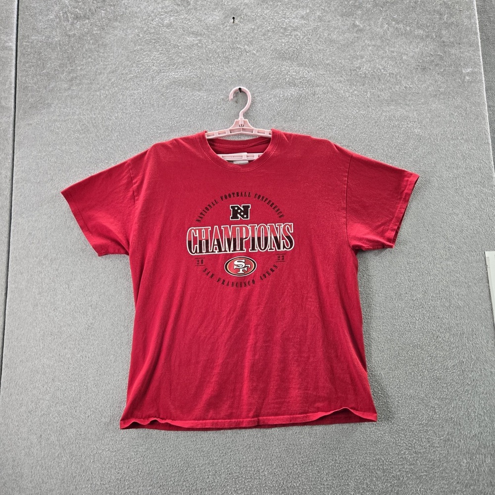 San Francisco 49ers Men Shirt XL Red NFL‎ Graphic Champions Text Logo